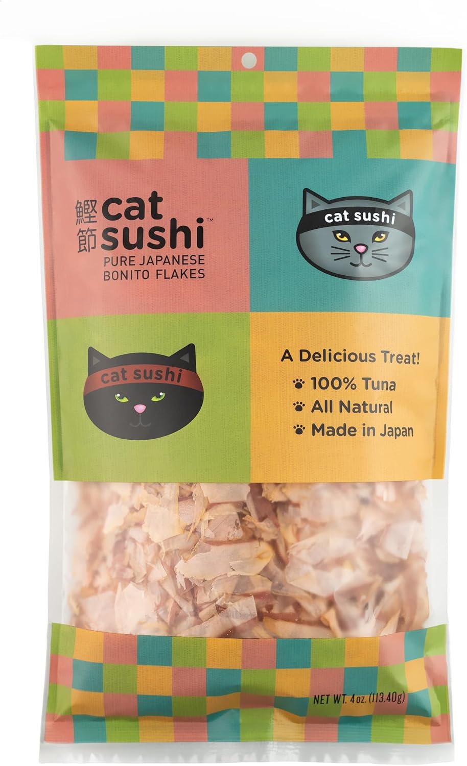 Value size 4 oz bag of Cat Sushi classic cut Japanese bonito flakes